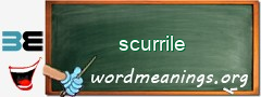 WordMeaning blackboard for scurrile